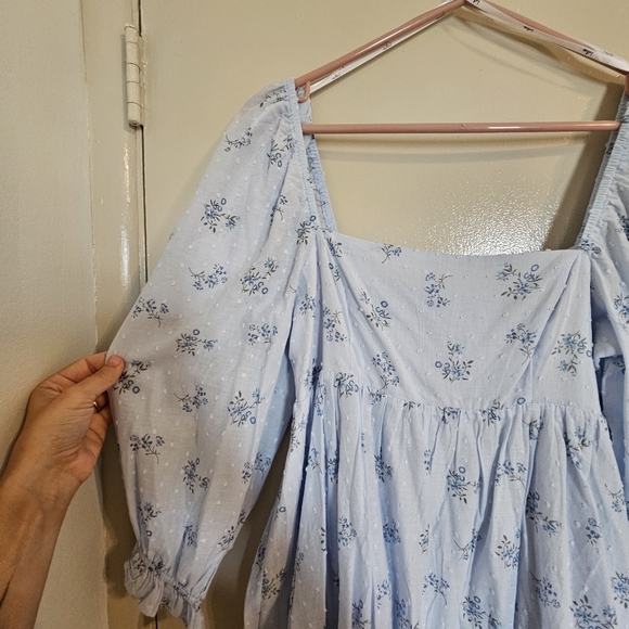 Lulu's Light Blue Floral Textured Dress - Picture 12 of 12